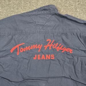 Vintage Tommy Hilfiger Jacket Mens XL Blue Tommy Jeans Short Sleeve Windbreaker